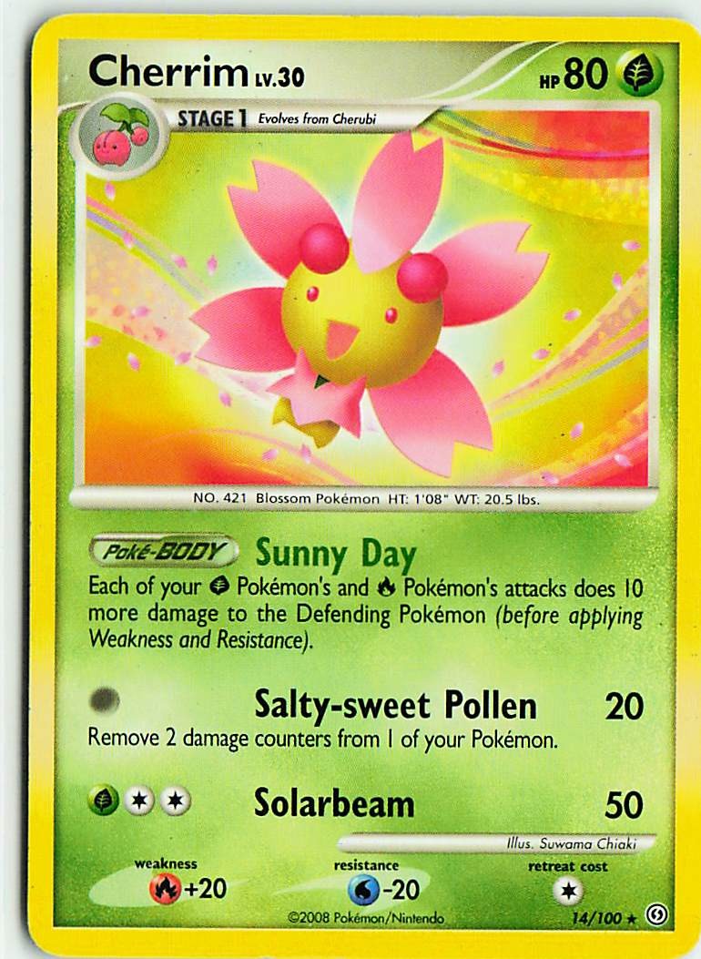 Cherrim 14/100 Rare Stormfront Pokemon Moderately Played