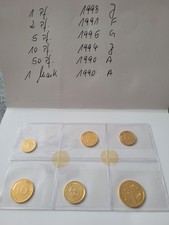 1 Pfennig bis 1 DM 24 Karat vergoldet