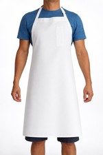 2-pack of White Adjustable Bib Apron with One Chest Pocket