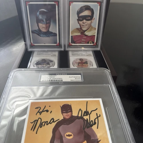 Ngc Batman Robin ,Dynamic Duo 2020 Niue ,Pf70,UC Psa Dna Adam West + 2 Cards Psa
