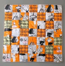 "The Ghastlies" Alexander Henry 34" 2-Sided QUILT Orange White Grey OOP Fabric