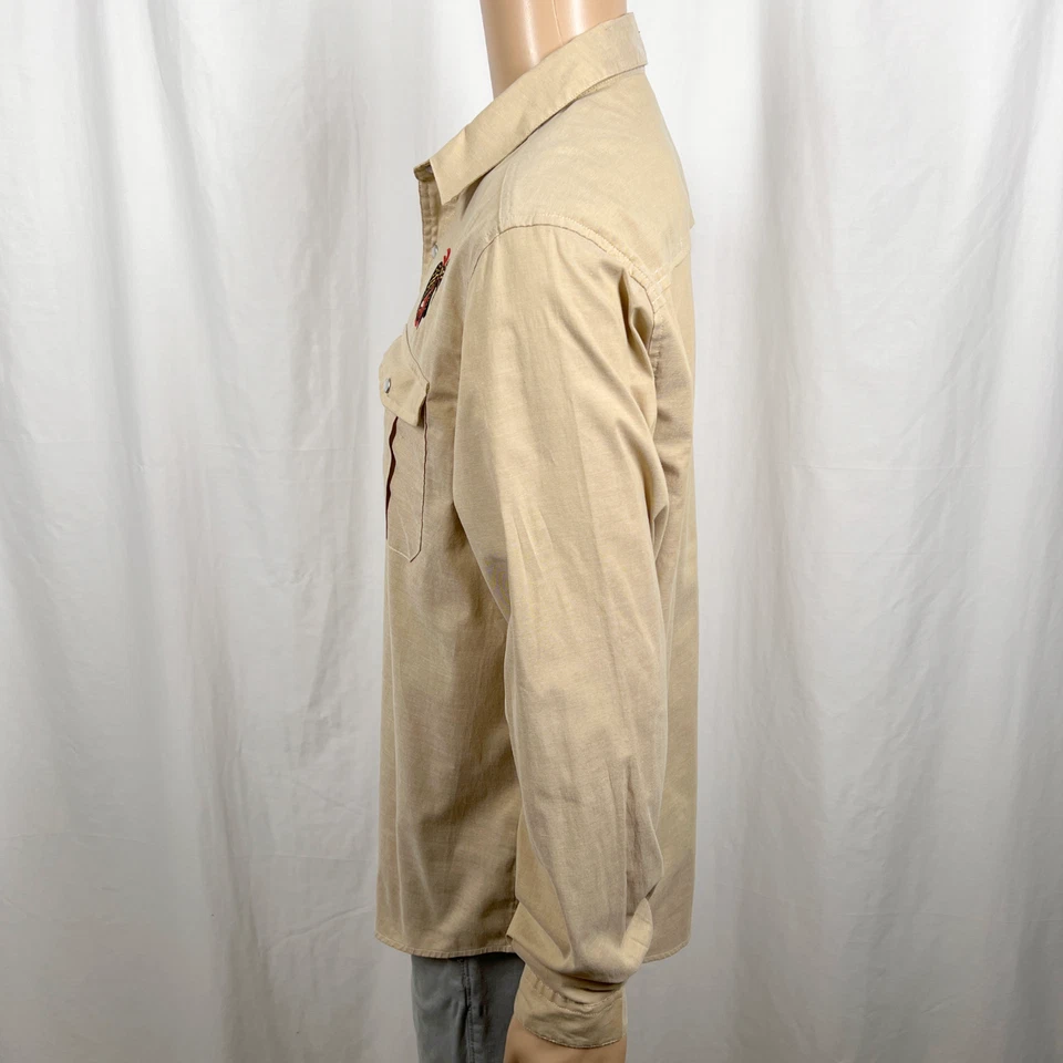 Howler Brothers Men Medium Beige Gaucho Long Sleeve Western Snap Button-Up Shirt - Image 3 of 4