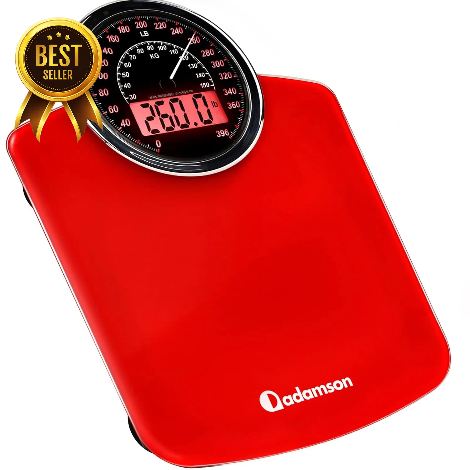 2-in-1 Analog & Digital Bathroom Scale 400lb Tempered Glass Large Display Red
Opens in a new window
