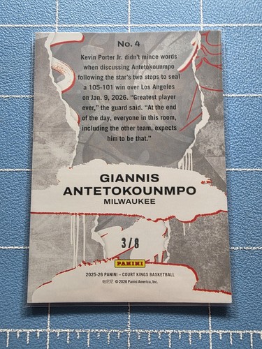 2025-26 Panini Court Kings - Giannis Antetokounmpo #4 - Self Expression 3/8 - Bild 2 von 2
