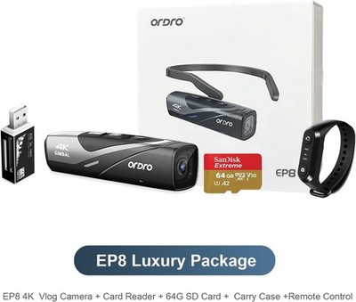 Ordro EP8 4K Gimbal 20MP Head Mounted Camera
