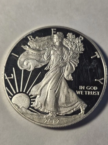 2012 Silver Eagle Proof $1 Dollar 1oz Lightly Circulated .999 -No Box or COA.