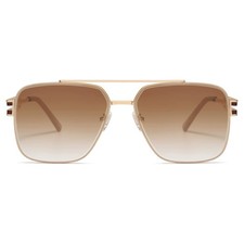SOJOS Retro Oversized Square Sunglasses for Women X-Large, Gold/Brown Grading