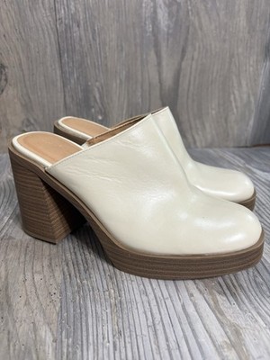 Universal Thread Platform Chunky Tess Clog Mule Creamy White Women s 8 READ