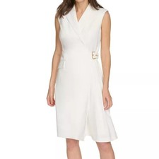 Calvin Klein Women's Faux-Wrap Coat Dress. Sz: 8