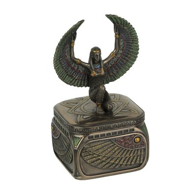 Veronese Design 4 3/4 Inch Egyptian Goddess Isis Square Trinket  Resin Sculpture