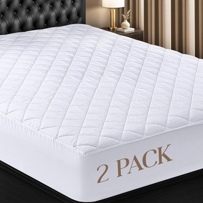 Utopia Bedding 2 Pack Quilted Fitted Mattress Pad, Queen Size, Elastic Fitted...