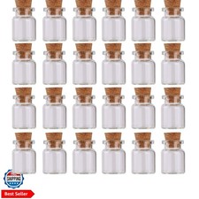 24pcs Mini Glass Bottles with Cork Stoppers 5ml DIY Art Crafts Storage Contai...