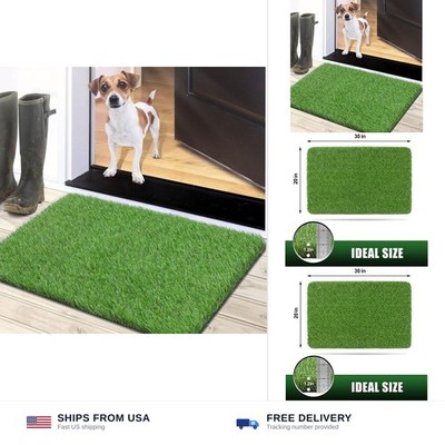 TREETONE Artificial Grass Door Mat, Thick Turf Grass Indoor/Outdoor Rug, Perf...