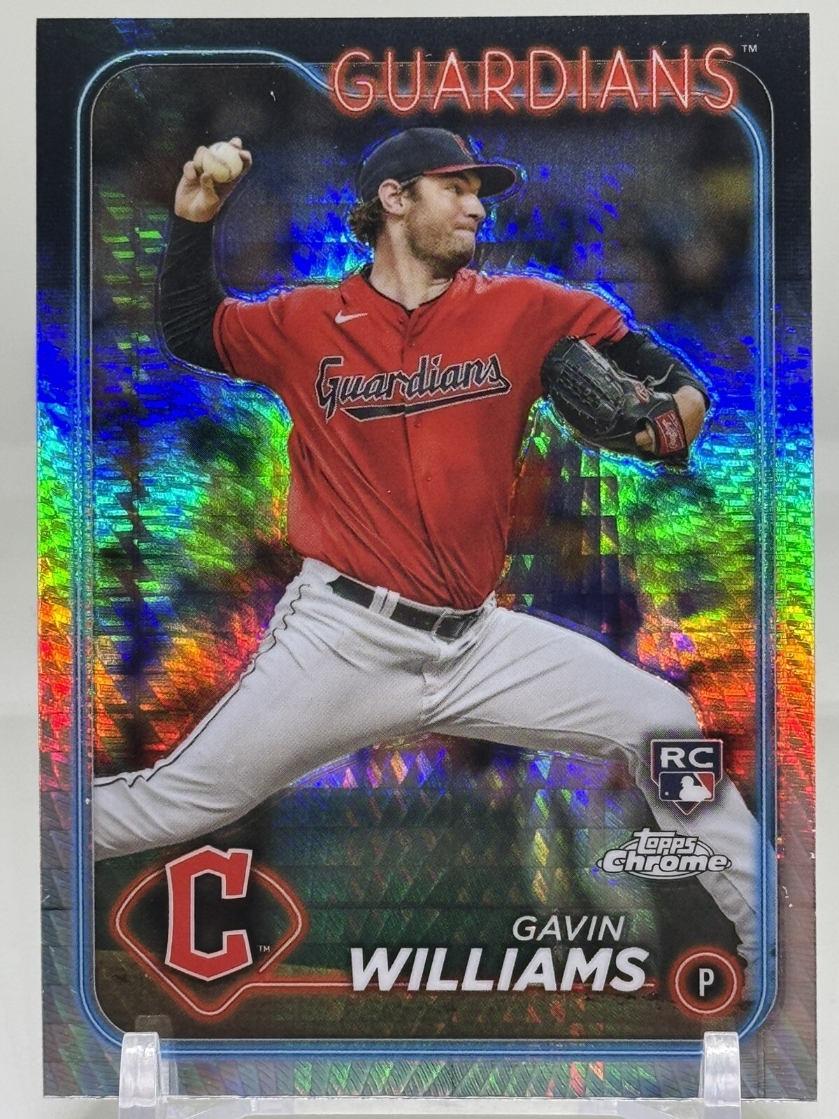 2024 Topps Chrome Gavin Williams RC Prism Refractor #15 Cleveland Guardians