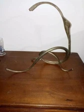 Modern Sculpture Metal Calla Lily Candlestick Signed J. Brubaker MCM
