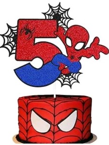 Spider man Inspired Number Birthday Cake Topper- 5 / Fifth
