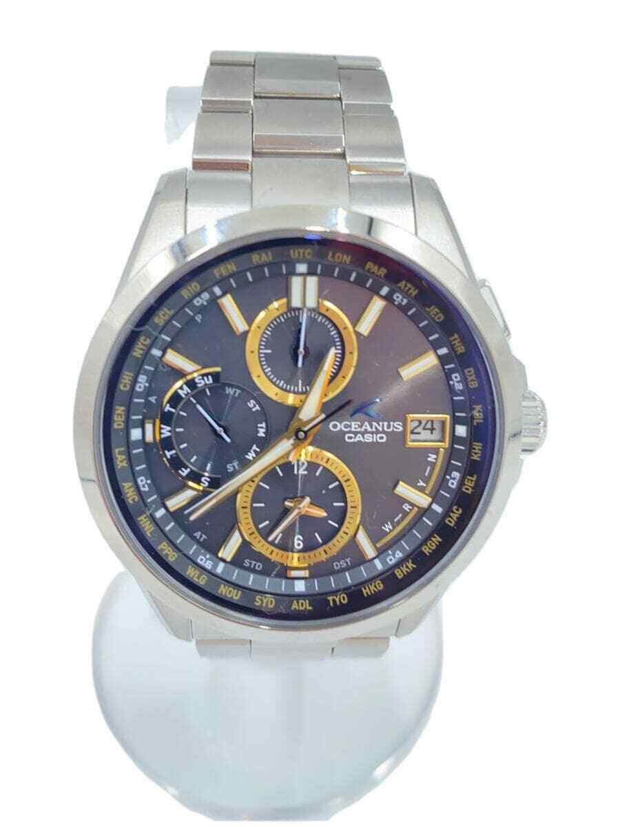 CASIO Solar watch analog titanium BLK SLV titanium OCW T2600