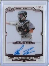 2019 Leaf Trinity SHEA LANGELIERS Clear Acetate Red Foil Auto RC 11/15 A's