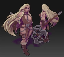 DnD Miniature 32mm 75mm Inga Goliath Barbarian By Twin Goddess Miniatures