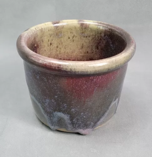 ARTIST Signed STUDIO POTTERY Hand Crafted DRIP GLAZE VASE