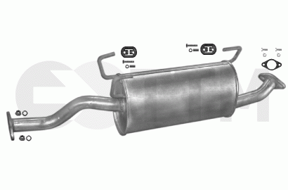 Silencieux Arrière Complet Pour CHRYSLER VOYAGER 2.4 3.3 2001-2004 - Kit D'assemblage BFC, Neuf Avec Garantie 2 Ans