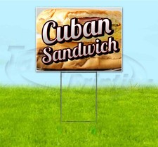 CUBAN SANDWICH 18x24 Yard Sign WITH STAKE Corrugated Bandit USA CUISINE