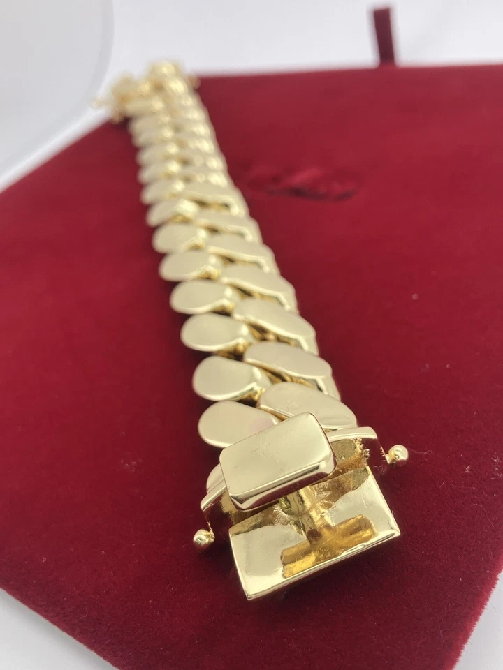 22mm Miami Cuban Link Bracelet 10k PLATED Handmade Solid Heavy With Box Lock - Image 3 of 4
