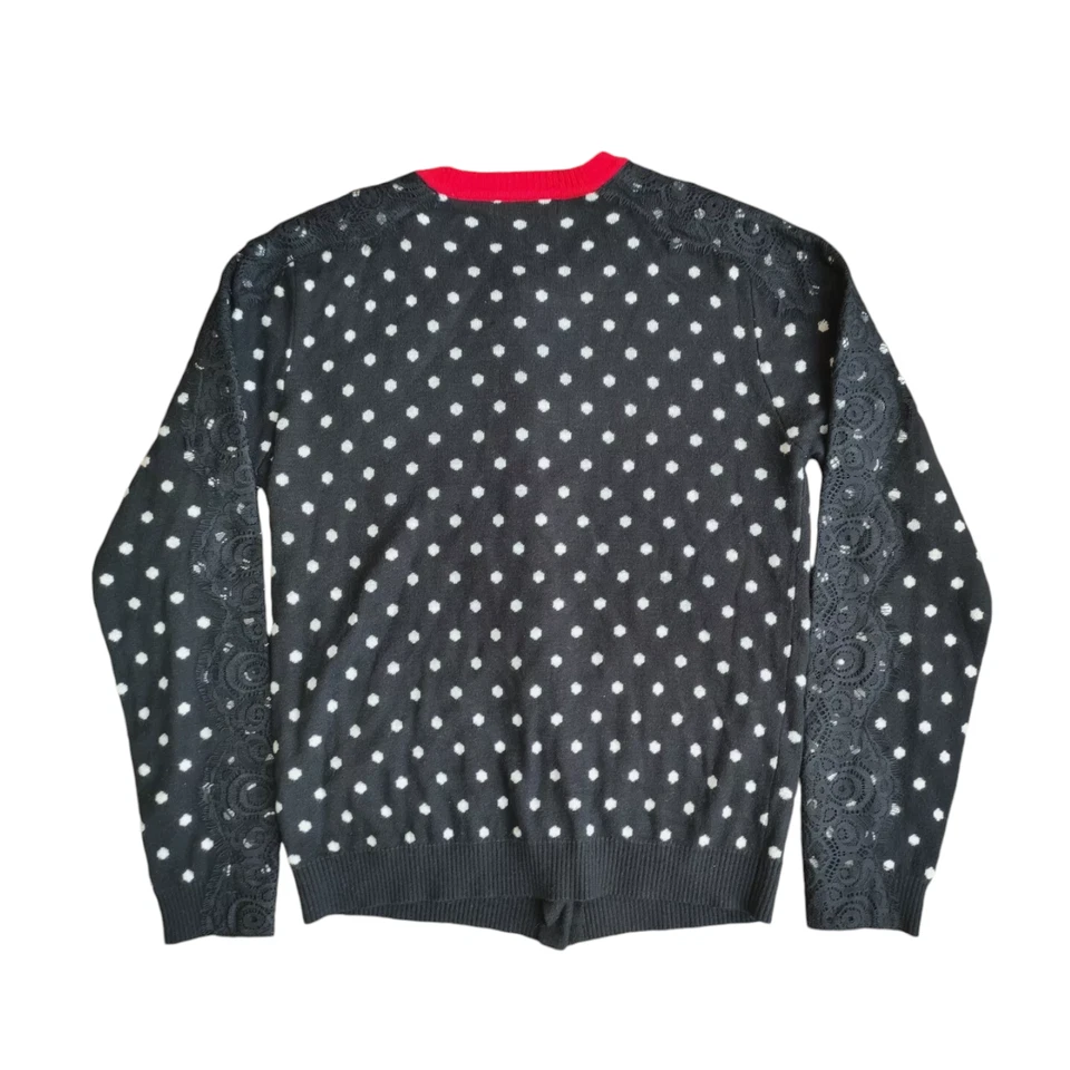 Gaia Luna Precious Cárdigan Lunares Con Aplicaciones Viscosa Nylon Angora Eu 40 - Imagen 2 de 4