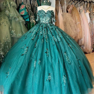 Off the Shoulder Emerald Green Quinceanera Dresses Birthday Party Sweet 15  16 | eBay