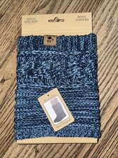 BEARPAW Marled Knit Boot Toppers - Blue Adult Size NEW 