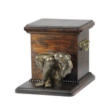 Bulldog - urn for dog ashes with a statuette, elegant urn for a dog, unique urn