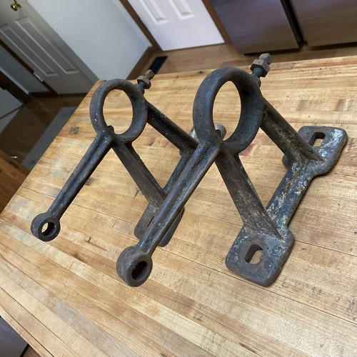 Antique Vintage Industrial Cast Iron Wall Shelf Brackets towel bar eBay