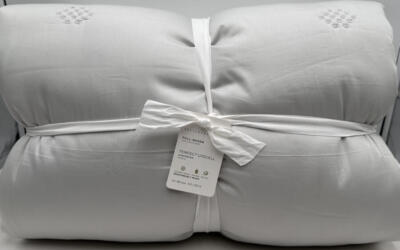 Pottery Barn Tencel Tufted Lyocell FULL / QUEEN Comforter / Quilt ~ Soft Gray