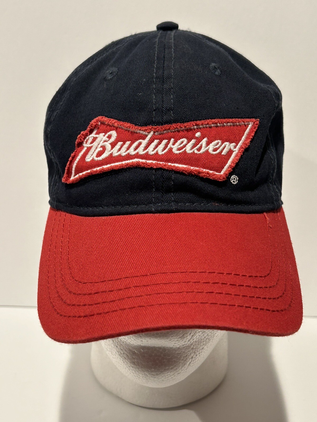 Budweiser Snapback Baseball Cap Hat Red/Blue Cott… - image 2