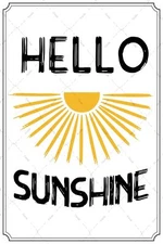 Hello Sunshine Summer Metal Tin Signs Seasonal Holiday Decorative For Outside Sp