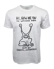 DANIEL JOHNSTON 'HI, HOW ARE YOU?' GRAPHIC WHITE T-SHIRT