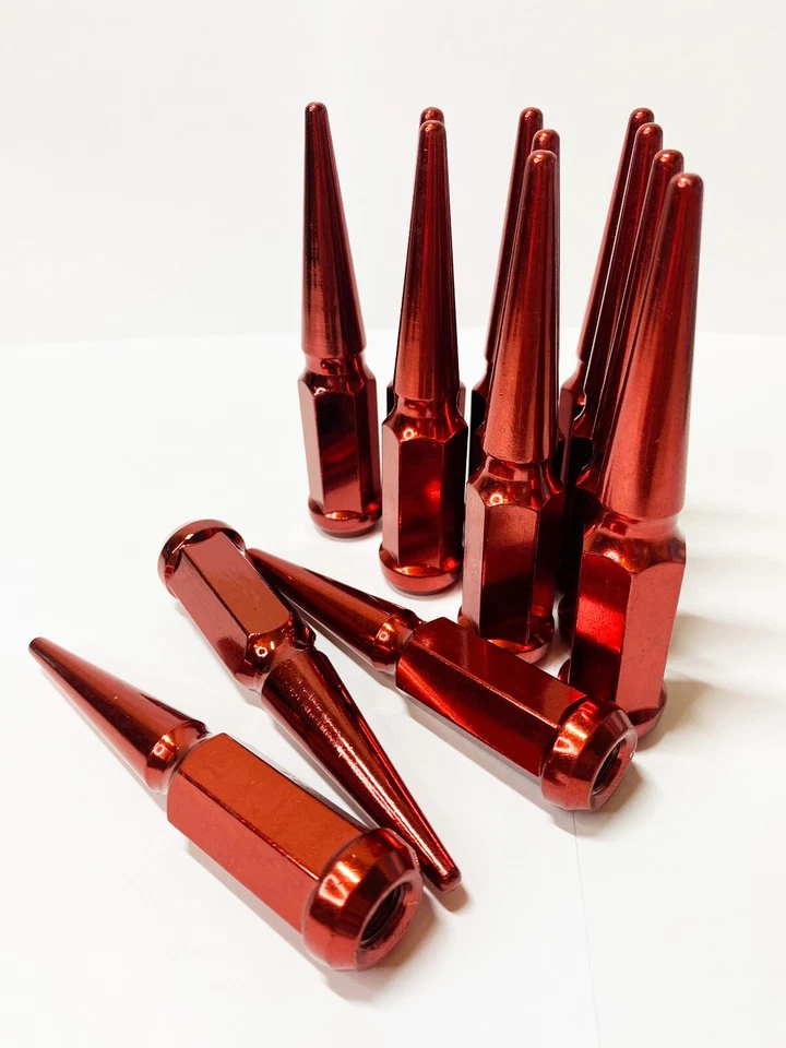 FIT JEEP WRANGLER 1987-2017 4.5'' LUG NUT CONICAL SEAT 1/2-20 RED 23PC+KEY - Image 2 of 4