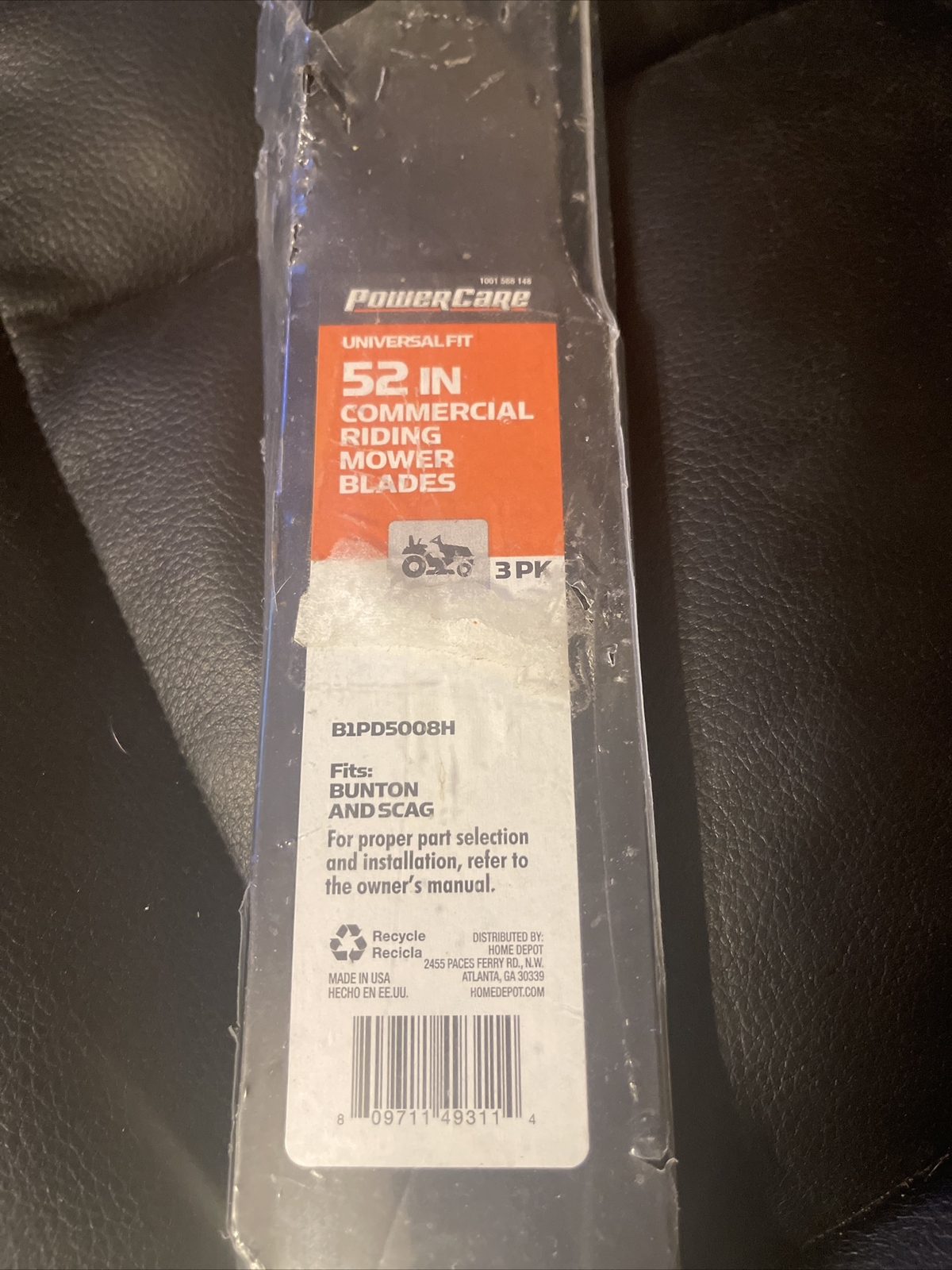 PowerCare 52inch Universal Fit Commercial Mower Blade Set 3Blades