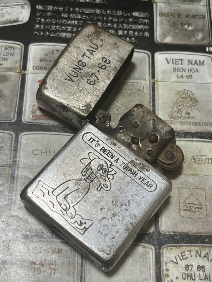 Vintage Vietnam Zippo 1970 "VUNG TAU" 6768 Dog Motif Oil Lighter eBay