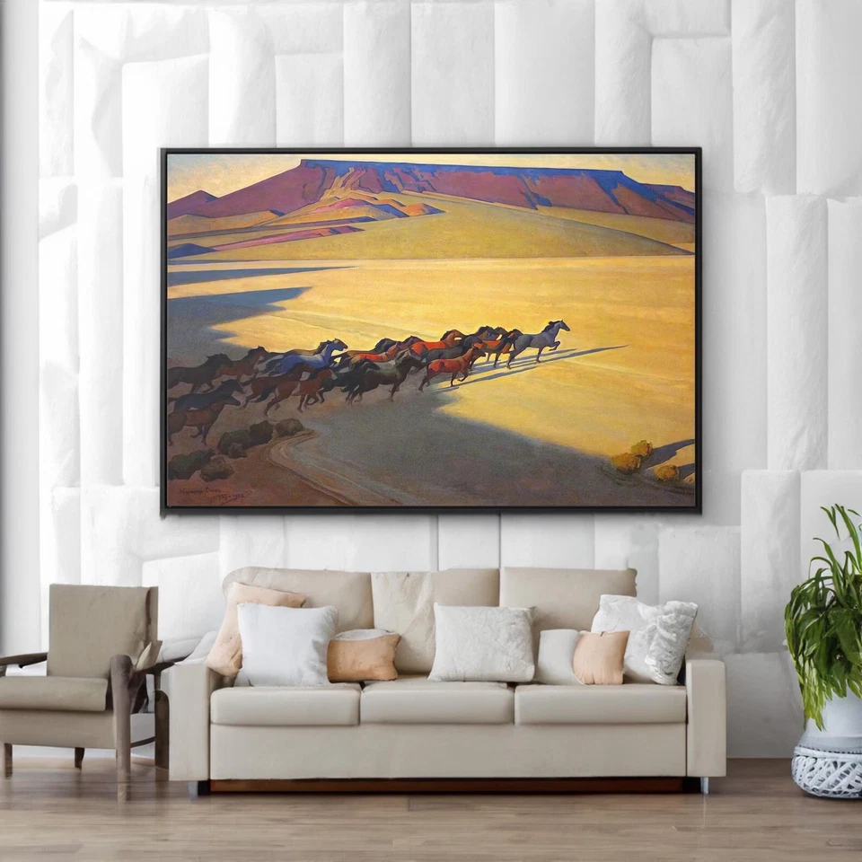 Maynard Dixon Wild Horses of Nevada Canvas/Poster Wall Art - Western Print - Image 2 of 2