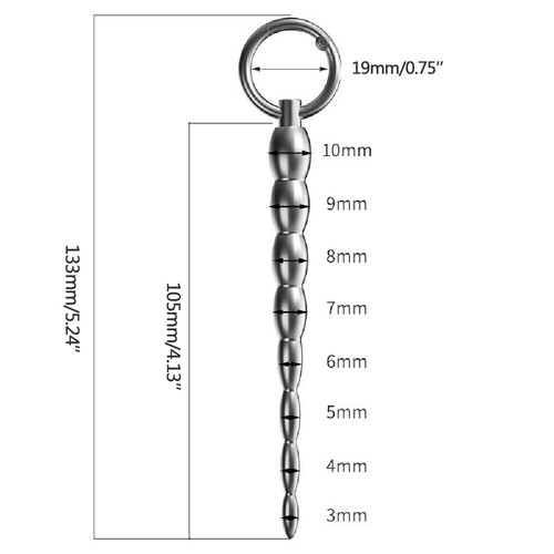 Male Dilator Beads Urethral Plug Sounding Penis Plug Sound Stainless Steel S/M/L - Picture 6 of 11