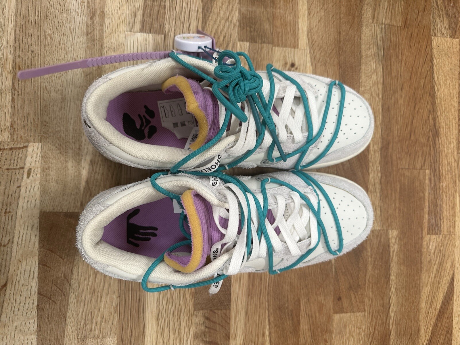 OFF WHITE X NIKE ? Nike x Off White Dunk Low lotto 36 di 50 pizzo grigio blu taglia UK 9