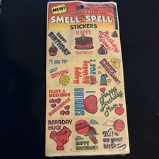 Vintage 80  s MELLO SMELLO Scratch  Sniff Smell  Spell Stickers - Rare