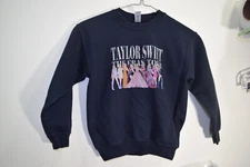 Taylor Swift Eras Tour Sweatshirt WOMENS S Black RARE GRAPHIC Worn Look