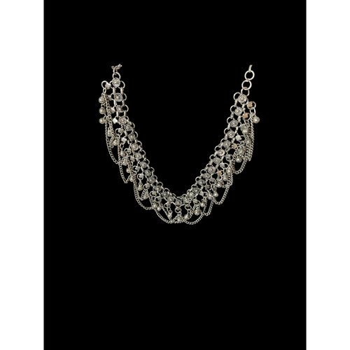 Vintage Silver Boho Metal Chocker Chains Retro 60’s Metal Boho Chocker - Picture 2 of 9