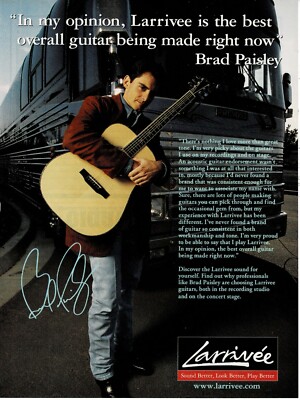 Larrivee Guitars - BRAD PAISLEY - 2001 Print Advertisement