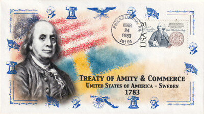 1983 Ben Franklin Treaty of Amity & Commerce - Version B  EmPrint Add-On Cachet