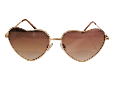 Heart Shaped Sunglasses Gold frame Brown Lens Vintage Boho  display picture 2