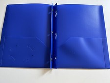 Office Depot  Brand Poly 2-Pocket Portfolio With Fasteners, Blue -24 Count/Box