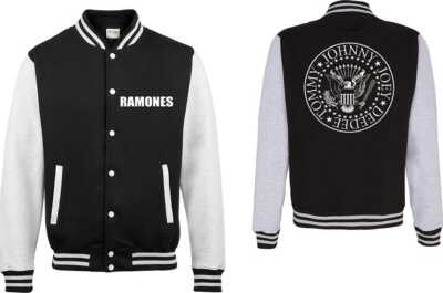 Sweat à Capuche Noir Officiel Ramones Presidential Seal - 100% Coton Neuf Avec étiquettes